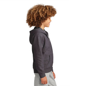 Veste à capuche élégante pour une utilisation quotidienne idéale pour l'automne et l'hiver Kids Cozy Full-Zip Fleece Charcoal Hoodie Soft - Product Image 4