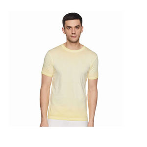 เสื้อยืดผ้าฝ้าย100% สำหรับผู้ชายเสื้อยืดแขนสั้นลำลอง2เฉดคุณภาพสูงผ้าถักสไตล์ทางการ - Product Image 4