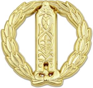 เข็มกลัดมัสยิดแบบติดปกเสื้อ รุ่น Wreathed Junior Warden Plumb Rule - [สีทอง][ขนาดเส้นผ่านศูนย์กลาง 1 1/4 นิ้ว] วัสดุโลหะ ชนิดโลหะ โลหะผสม - Product Image 5