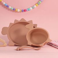 2025 meilleure vente personnalisé dessin animé arc-en-ciel impression de qualité alimentaire Silicone alimentation ensemble sans Bpa bébé bavoir lavable Silicone bavoir pour bébés