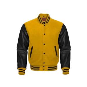 Venta al por mayor de los hombres de alta calidad de lona de algodón polar Varsity Jacket Nuevo diseño de invierno Streetwear Impreso XL Mangas de cuero Stand - Product Image 4