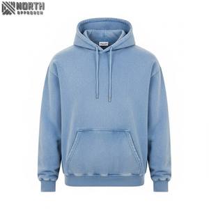 Luxury Streetwear Plain Unisex Best Quality Hoodie 100% <b>Cotton</b> French Terry Baggy Pullover Heavyweight <b>Raw</b> Hem Hoodie - Product Image 1