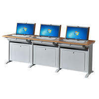 Meubles de laboratoire informatique scolaire, bureaux informatiques pour étudiants avec prises électriques pour salle de classe