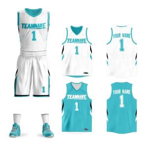 Ensemble de tenue de basket-ball réversible s'adapte à tous les types de corps, tenue d'entraînement de basket-ball pour impression par transfert thermique - Product Image 3