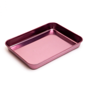 Plateau de service en métal durable plaqué or rose, design martelé, élégant plateau pour boissons et en-cas à des fins décoratives - Product Image 2