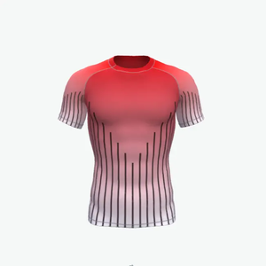 OEM Logo personnalisé Chemise de sport à manches courtes Compression 220gsm Polyester Sublimation imprimé Rash Guard pour hommes - Product Image 1
