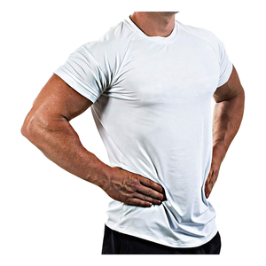 Camisas de compresión de alta calidad para hombre, de Spandex Material/poliéster, Manga corta ligera, ropa de gimnasio, camiseta con logotipo personalizado - Product Image 2