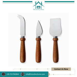 100% véritable qualité hôtel et restaurant utilisation durable argenterie alimentaire sûr manche en bois couteaux à fromage ensemble - Product Image 2