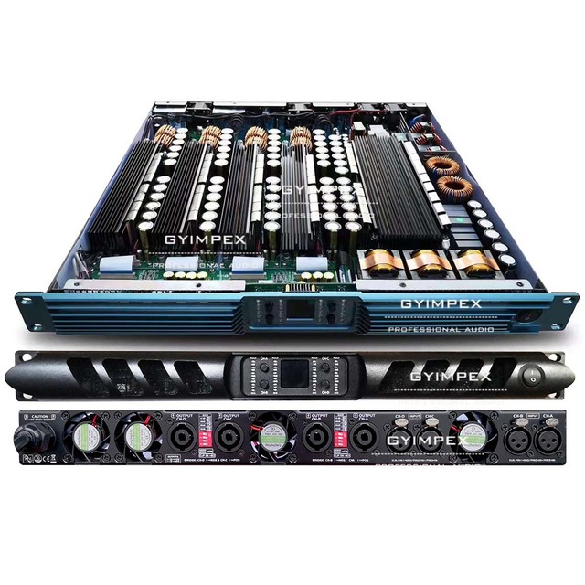 Professional Audio GAN Amplifier 1U 4channels Class d 2000W 2 Ohm Stable Power Amplifier for Speaker Management System