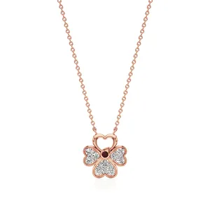 Colgante Religioso de Pirámide Chapado en Rodio y Oro Rosa con Cristal y Perla, Regalo de Joyería para Cumpleaños - Product Image 1