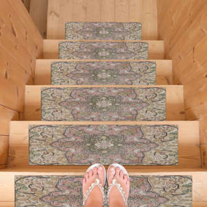 Tapis imprimé motif médaillon : Luxe moderne, lavable en machine, motif discret, tapis d'entrée - Product Image 1