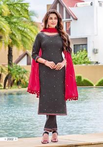 Kurtis Listas para Usar al por Mayor, Último Modelo, en Algodón Viscosa Puro con Bordado Khalid, con Pantalones de Seda Viscosa Pura para Venta al por Mayor - Product Image 4