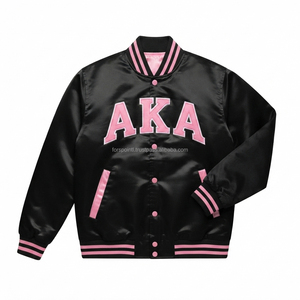 Vêtements grecs personnalisés, lettres AKA, patchs brodés en satin style universitaire, veste bomber grecque style sororité, vêtements grecs personnalisés - Product Image 1