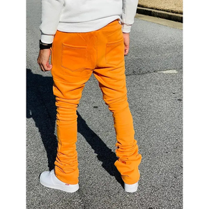 กางเกงจ็อกเกอร์เข้ารูปลำลองสำหรับผู้ชายกางเกงวอร์มผ้าฝ้ายผ้าฟลีซเอวกลางแบบยางยืดมีเชือกผูกดีไซน์ซ้อนกัน100% ออกแบบได้ตามต้องการ - Product Image 2