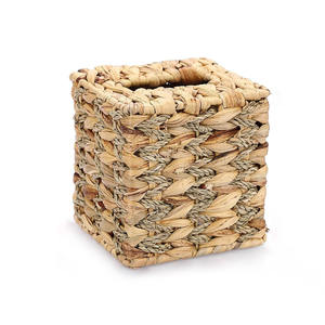 Soporte de almacenamiento de pañuelos trenzados, cubierta de papel de jacinto de agua de estilo lujoso, bandejas de caja, precio más barato - Product Image 4