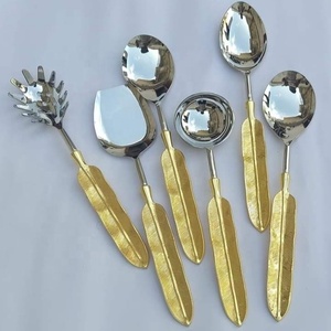 Juego de Cubiertos de oro rosa con diseño de hoja creativa de diseño único 2022 para el hogar, Hotel, boda, juego de cubiertos de diseño personalizado - Product Image 4