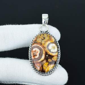 Colgante de Jaspe para Niños, Plata de Ley 925, Certificado IGI, Piedra Preciosa de Cristal Natural, Diseño Único, Regalo de Compromiso - Product Image 1