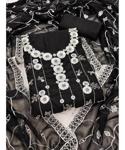 Casual Islamic Clothing Modest Dress for Women in Stylish Jilbab Kaftan with Turkish Beaded Satin Open Embroidery - Product Image 2