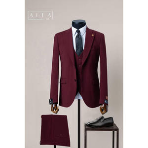 Slim Fit Mens Business Suit 80% Lana 20% Poliéster Perfecto para la oficina y ceremonias - Product Image 1