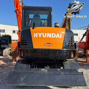Excavatrice Hyundai 60W-9 d'occasion, 6 tonnes, marque coréenne d'origine, petite, moyenne, sur roues, provenance Corée, moteur Yanmar. - Product Image 2