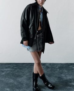 Chaqueta de Cuero Genuino de Peso Pesado con Logotipo Personalizado para Mujer, Talla Grande, Resistente al Viento, para Uso en Exteriores, Nueva Condición, Venta al por Mayor - Product Image 2