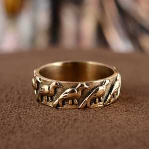 Bague ethnique au design bohème, motif oiseau, en laiton tribal, pour femme, bijoux animaliers en laiton antique, vente en gros/OEM/ODM - Product Image 5