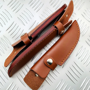 Outdoor Horizontal 4.5' Carry Leather Sheath for Folding Knife Holder With Belt Loop Leather Knife Pouch for Men - Product Image 3