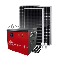 Système d'éclairage solaire domestique garanti avec ampoules, générateur d'énergie tout-en-un 6KW 5KW, armoire de distribution, batterie au lithium, contrôleur MPPT