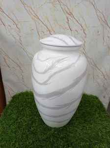 Urnas humanas de la mejor calidad, hermosa urna de cremación blanca para adultos para cenizas humanas, urna de cremación hecha a mano, olla a la venta - Product Image 5