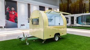 <span class=keywords><strong>Remorque</strong></span> <span class=keywords><strong>de</strong></span> nourriture pour crème glacée en arc jaune ORANGE RV Pizza Hamburger Food Truck Fashion Food Van Mobile Food Cart pour EU USA AUS - Product Image 3