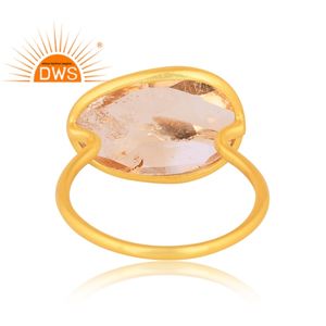 Anillo apilable de piedras preciosas de citrino Natural chapado en oro de 18 quilates de plata de ley superventas, joyería fina Demi para mujer, regalo para ella - Product Image 4