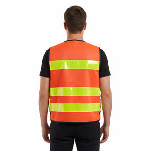 Gilet de sécurité réfléchissant haute visibilité imperméable à LED, 100 % polyester, impression de logo personnalisée, vente en gros - Product Image 3