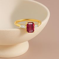 Bague vintage de luxe en rubis rouge véritable de qualité supérieure, argent sterling 925 plaqué or 14 carats, rubis naturel certifié IGI