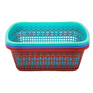 Panier de rangement rectangulaire en plastique PP durable, bac organisateur léger et empilable, robuste pour salle de bain, cuisine, maison - Product Image 6