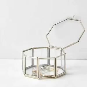 Boîte de rangement en verre, qualité exceptionnelle, cadre en métal, forme rectangulaire, carrée, pour bijoux, cosmétiques, bibelots - Product Image 4