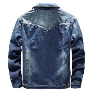 Chaqueta Vaquera para Hombre, Estilo Casual, Vintage, Ajustada, Holgada, Resistente, Retro, Urbana, Azul, Negra, Lavado Claro, Desgastada - Product Image 2