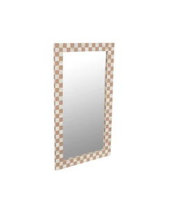 Diseño moderno Incrustaciones de hueso Patrón cuadrado Marco de espejo de pared Incrustaciones de resina Espejos de Mesa para el hogar Producto hecho a mano por exportaciones descaradas - Product Image 3