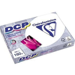 Papier pour copie - CLAIREFONTAINE DCP Papier laser couleur 160 g/m² Sans chlore 250 feuilles/paquet Blanc brillant - Product Image 1