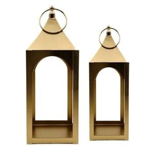 Linternas de hierro de metal recubiertas de oro para el hogar, boda, Navidad, iluminación de mesa, decoración, velas colgantes, linternas - Product Image 2