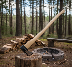 Hache authentique en acier à haute teneur en carbone de qualité industrielle avec manche en bois de style viking nordique pour le camping et l'usage domestique - Product Image 4
