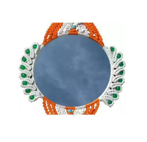 Miroir mural en macramé Design décoratif Looks créatifs et fantaisistes Finition naturelle Décoration de Noël Accessoires ménagers - Product Image 5