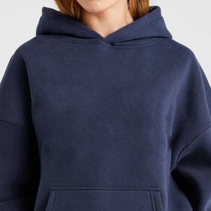 เสื้อฮู้ดดี้แขนสั้นคอเต่าซิปหน้าผ้าฝ้ายฟลีซ 100% สำหรับผู้หญิง ดีไซน์สีสันตามสั่ง ป้องกันรอยยับ ระบายอากาศได้ดี ทรงไหล่ตก - Product Image 4