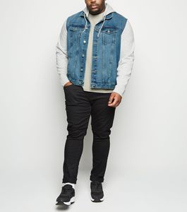 OEM venta al por mayor de alta calidad de los hombres chaqueta de mezclilla con capucha de algodón de manga larga de algodón Jersey de algodón con capucha chaqueta de camionero para hombre - Product Image 6