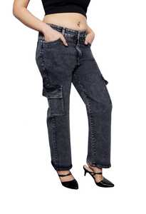 กางเกงยีนส์คาร์โก้6กระเป๋าสำหรับผู้หญิง/เด็กผู้หญิงผ้าเดนิมดูน่ากลัวทันสมัย - Product Image 3