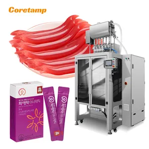 Remplisseuse automatique de confitures de fruits à plusieurs voies Machine d'emballage de confitures de fruits mélangés de sachets à 8 voies et 4 joints latéraux