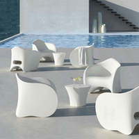 Meubles d'extérieur personnalisés, chaise à bras en FRP pour jardin, centre commercial, entreprise, bureau, loisirs, table basse, table à thé et ensemble de chaises
