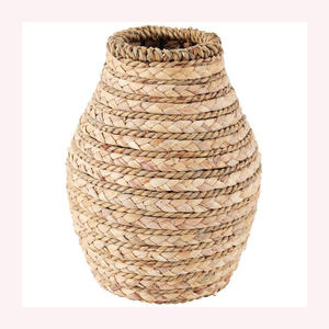 แจกันดอกไม้หวายและหญ้าทะเลสานด้วยมือจาก Zen Haven จาก Boho ได้แรงบันดาลใจจากวัสดุหวายสานด้วยมือ - Product Image 6