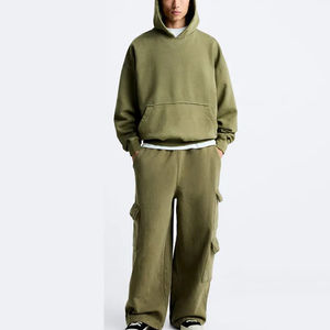 Fabricants de vêtements pantalons évasés personnalisés lavage à l'acide vintage soleil délavé survêtement de jogging en coton imprimé bouffant pour hommes - Product Image 1