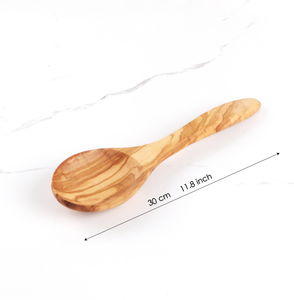 ทัพพีตักข้าวทำจากไม้มะกอกระดับพรีเมี่ยมช้อนเสิร์ฟอาหารทำมือแบบยาว - Product Image 2