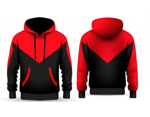 Men's Color Blocking <b>Hoodie</b> Regular Fit Knitted Casual Sweatshirt <b>Red</b> Black Design Autumn Wear - Product Image 5